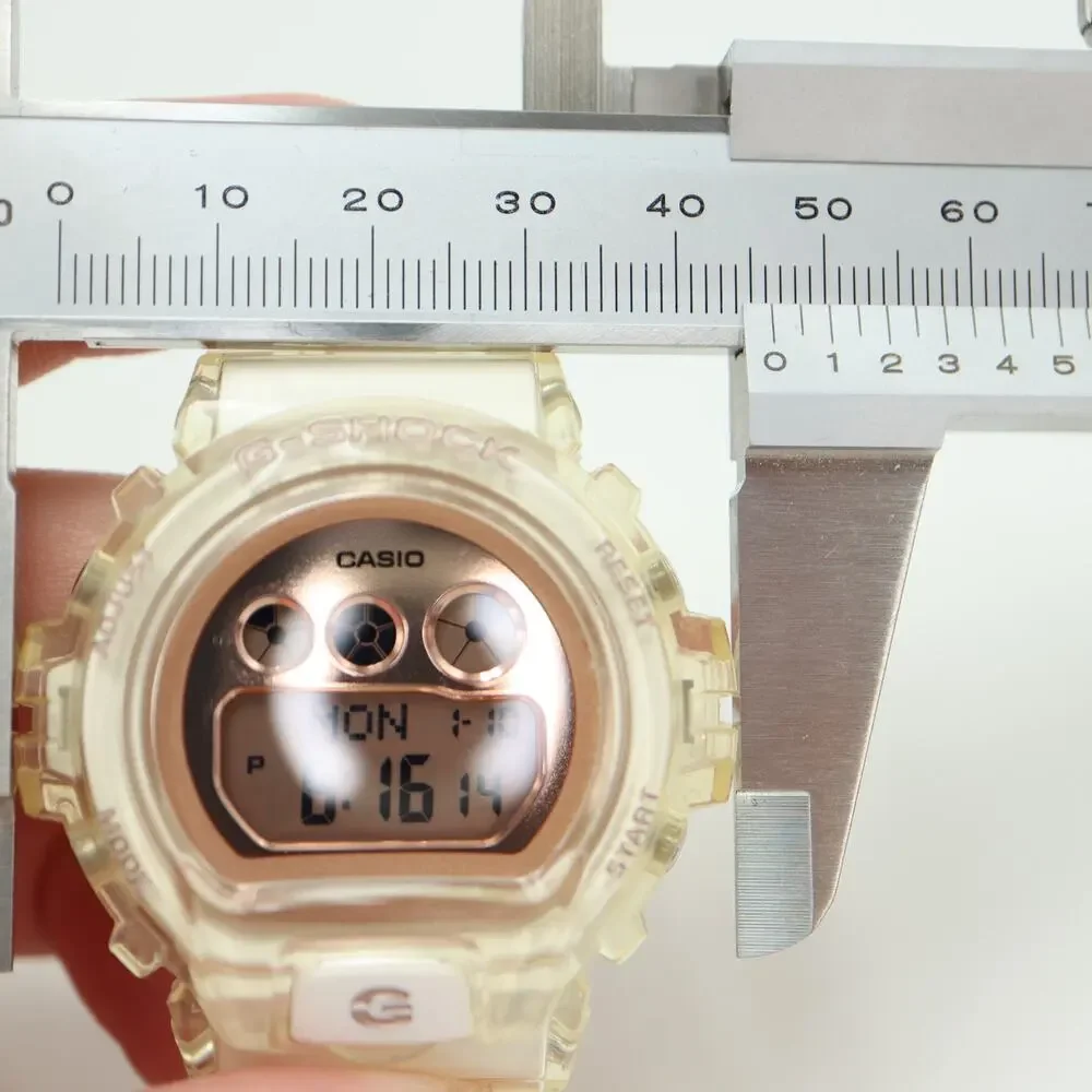 Casio G Shock Clear Rose Gold Tone 46mm Watch Chrono GMD-S6900SR w New Battery